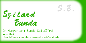 szilard bunda business card